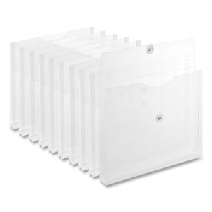 Universal Side Opening Poly Envelopes, 1" Expansion, Letter Size, Clear, 10/Pack View Product Image
