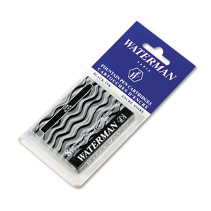 Waterman Refill Cartridge for Waterman Fountain Pens, Black Ink, 8/Pack View Product Image