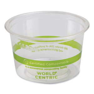 World Centric PLA Clear Cold Cups, 4 oz, Plastic, Clear, 1,000/Carton View Product Image