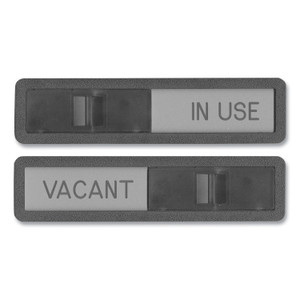 Headline Sign Vacant/In Use Sign, In-Use; Vacant, 2.5 x 10.5, Black/Silver View Product Image