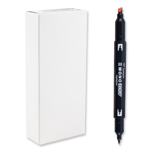Tombow Mono Edge Highlighters, Red Ink, Chisel/Bullet Tip, Red Barrel, 10/Box View Product Image