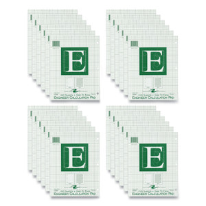 Roaring Spring Engineer Pad, (1.25" Margin), Quad Rule (5 sq/in, 1 sq/in), 100 Light Green 8.5 x 11 Sheets/Pad, 24/Carton View Product Image