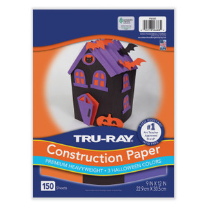 Pacon Tru-Ray Construction Paper, 70 lb Text Weight, 9 x 12, Assorted Halloween Colors, 150/Pack View Product Image