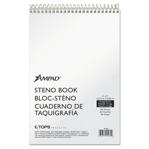 Ampad Steno Pads, Gregg Rule, Tan Cover, 60 Green-Tint 6 x 9 Sheets (TOP25270) View Product Image