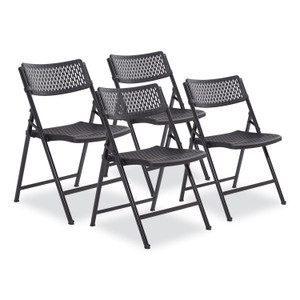 NPS AirFlex Series Premium Poly Folding Chair, Supports Up to 1,000 lb, 17.25" Seat Height, Black, 4/Carton View Product Image