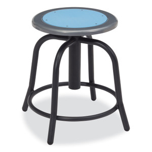 NPS 6800 Series Height Adjustable Metal Seat Stool, Supports Up to 300 lb, 18" to 24" Seat Height, Blueberry Seat/Black Base View Product Image