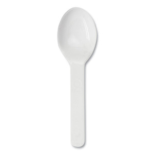 World Centric PLA Compostable Cutlery, Tasting Spoon, Plastic, 3", White, 3,000/Carton View Product Image