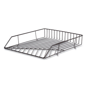 U Brands Vena Paper Tray, 1 Section, Holds 11" x 8.5" Sheets, 10.04 x 12.44 x 2.01, Black View Product Image