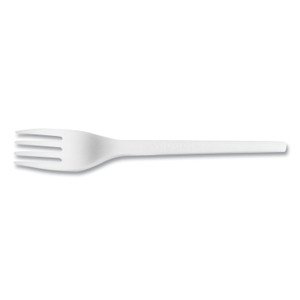 Vegware CPLA Cutlery, General Purpose Fork, Plastic, White, 1,000/Carton View Product Image