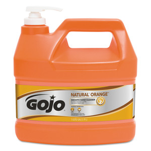 GOJO NATURAL ORANGE Smooth Hand Cleaner, Citrus Scent, 1 gal Pump Dispenser, 4/Carton (GOJ094504) Product Image 