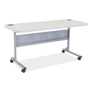 NPS Flip-N-Store Training Table, Rectangular, 24 x 60 x 29.5, Speckled Gray View Product Image