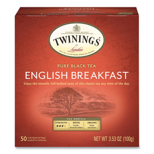 TWININGS Tea Bags, English Breakfast, 3.53 oz, 50/Box View Product Image