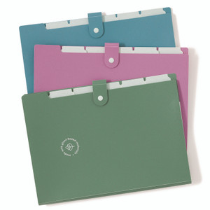 U Brands U-Eco Six-Pocket Expandable Folder, 4.5" Expansion, 6 Sections, Snap Button Closure, 1/6-Cut Tabs, Letter Size, 3/Pack View Product Image