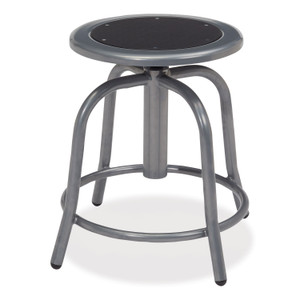 NPS 6800 Series Height Adjustable Metal Seat Swivel Stool, Supports Up to 300 lb, 18" to 24" Seat Height, Black Seat, Gray Base View Product Image
