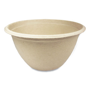World Centric Fiber Bowls, 12 oz, 4.5" Diameter x 2.5" h, Natural, Paper, 500/Carton View Product Image