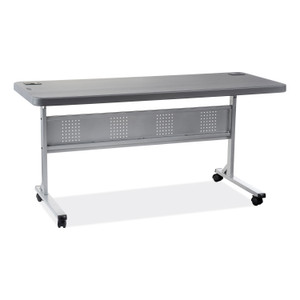 NPS Flip-N-Store Training Table, Rectangular, 24 x 60 x 29.5, Charcoal Gray View Product Image