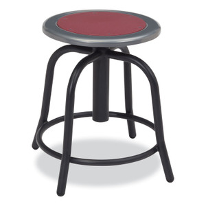 NPS 6800 Series Height Adjustable Metal Seat Stool, Supports Up to 300 lb, 18" to 24" Seat Height, Burgundy Seat, Black Base View Product Image