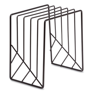 U Brands Vena Wire Letter Sorter, 5 Sections, Assorted Sizes, 3.94 x 5.24 x 6.1, Black View Product Image