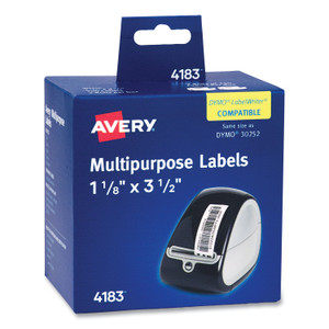 Avery Multipurpose Thermal Labels, 3.5 x 1.3, White, 350/Roll, 2 Rolls/Box View Product Image