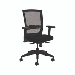 Allsteel Quip Ergonomic Mesh Back Swivel Task Chair, Supports Up to 300 lb, Black Seat, Carbon Back, Black Base View Product Image