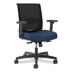 HON Convergence Mid-Back Task Chair, Supports Up to 275 lb, 16.5" to 21" Seat Height, Navy Seat, Black Back, Black Frame View Product Image