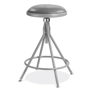 NPS 6500 Series Height Adjustable Heavy Duty Padded Swivel Stool, Supports Up to 500 lb, 24" to 30" Seat Height, Gray View Product Image