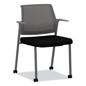 HON Cipher Mesh Back Guest Chair, 24.25" x 24.13" x 33.5", Black Seat, Charcoal Back, Charcoal Base View Product Image
