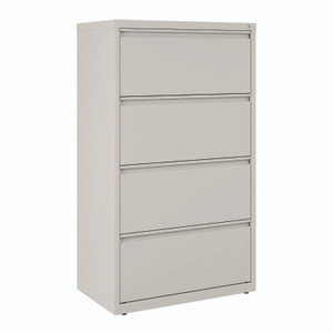 Alera Lateral File, 4 Legal/Letter-Size File Drawers, Light Gray, 30" x 18.62" x 52.5" View Product Image
