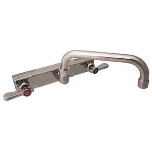 BK Resources Evolution Splash Mount Stainless Steel Faucet, 4.63" Height, 8" Reach, Stainless Steel View Product Image