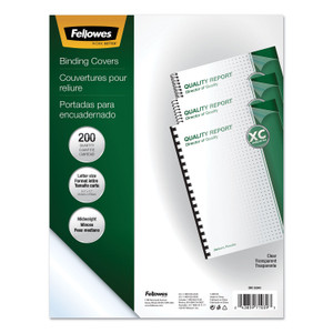 Fellowes Crystals Transparent Presentation Covers for Binding Systems, Clear, with Square Corners 11 x 8.5, Unpunched, 200/Pack (FEL5204303) View Product Image