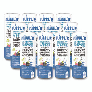 Bubbl'r Antioxidant Sparkling Water, Triple Berry Breez'r, 12 oz Can, 12 Cans/Carton View Product Image