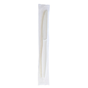 Boardwalk Heavyweight Wrapped Polystyrene Cutlery, Knife, Plastic, White, 1,000/Carton View Product Image