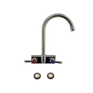 BK Resources Evolution Splash Mount Stainless Steel Faucet, 9.06" Height/4.5" Reach, Stainless Steel View Product Image