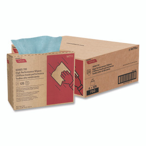 Cascades PRO Tuff-Job S700 High Performance Wipers, Blue, 9.75 x 16.75, 125/Box, 6 Boxes/Carton View Product Image