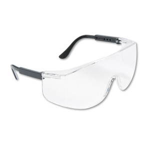 MCR Safety Tacoma Wraparound Safety Glasses, Black Plastic Frame, Clear Lens View Product Image