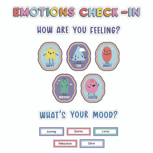 Carson-Dellosa Education Curriculum Bulletin Board Sets, 46-Piece Set , We Stick Together: Emotions Check-In, 7.9" x 15", Multicolor View Product Image