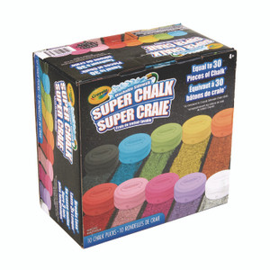 Crayola Super Chalk, 1" x 2.8" Diameter, 10 Assorted Colors, 10 Pucks/Box View Product Image