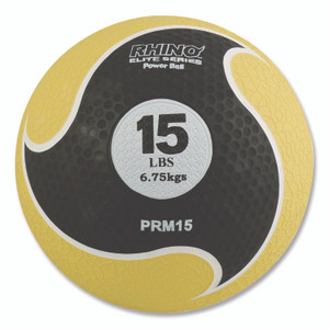 Champion Sports Rhino Elite Medicine Ball, 15 lb, Yellow View Product Image