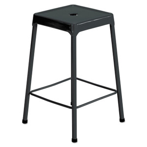 Safco Counter-Height Steel Stool, Backless, Supports Up to 250 lb, 25" Seat Height, Black (SAF6605BL) View Product Image