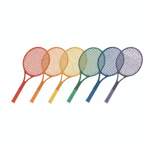 Champion Sports Plastic Tennis Racket Set, Six 21" Rackets, Assorted Colors View Product Image