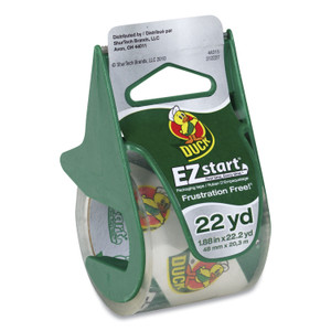 Duck EZ Start Premium Packaging Tape with Dispenser, 1.5" Core, 1.88" x 22.2 yds, Clear View Product Image
