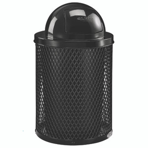 Global Industrial Outdoor Diamond Industrial Steel Trash Can, 36 gal, Black View Product Image