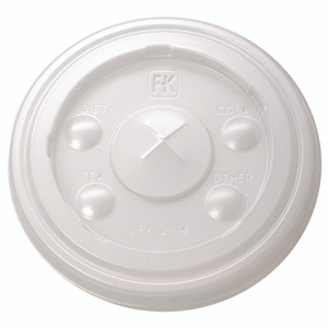 Fabri-Kal Kal-Clear/Nexclear Drink Cup Lids, Flat, X-Style Straw Slot, Fits 12 oz to 14 oz Cold Cups, Plastic, Translucent, 1,000/CT View Product Image