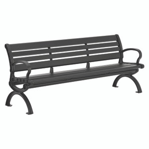 Global Industrial Aluminum Bench with Back, 73" x 22.75" x 30.75", Black Seat/Back, Black Base View Product Image