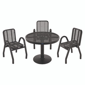 Global Industrial Outdoor Dining Set, Round, 36" dia x 29"h, Black Top, Black Base/Legs View Product Image