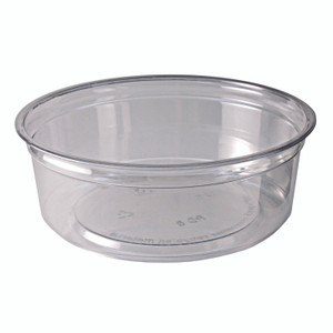 Fabri-Kal Recycleware Round Deli Container, 8 oz, 4.6" Diameter x 1.7" h, Clear, Plastic, 500/Carton View Product Image