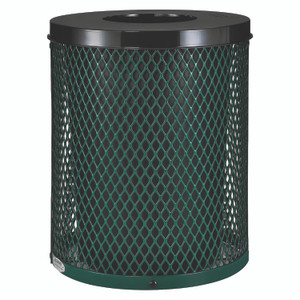 Global Industrial Outdoor Diamond Steel Trash Can, 36 gal, Green View Product Image