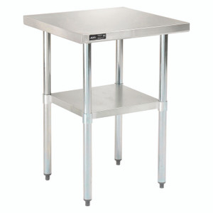 Global Industrial Work Table with Undershelf, Square, 24 x 24 x 35, Silver Top, Silver Base/Legs View Product Image