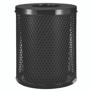 Global Industrial Outdoor Diamond Steel Trash Can, 36 gal, Black View Product Image