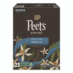 Peet's Coffee & Tea Vanilla K-Cups, 0.33 oz K-Cup, 22/Box View Product Image